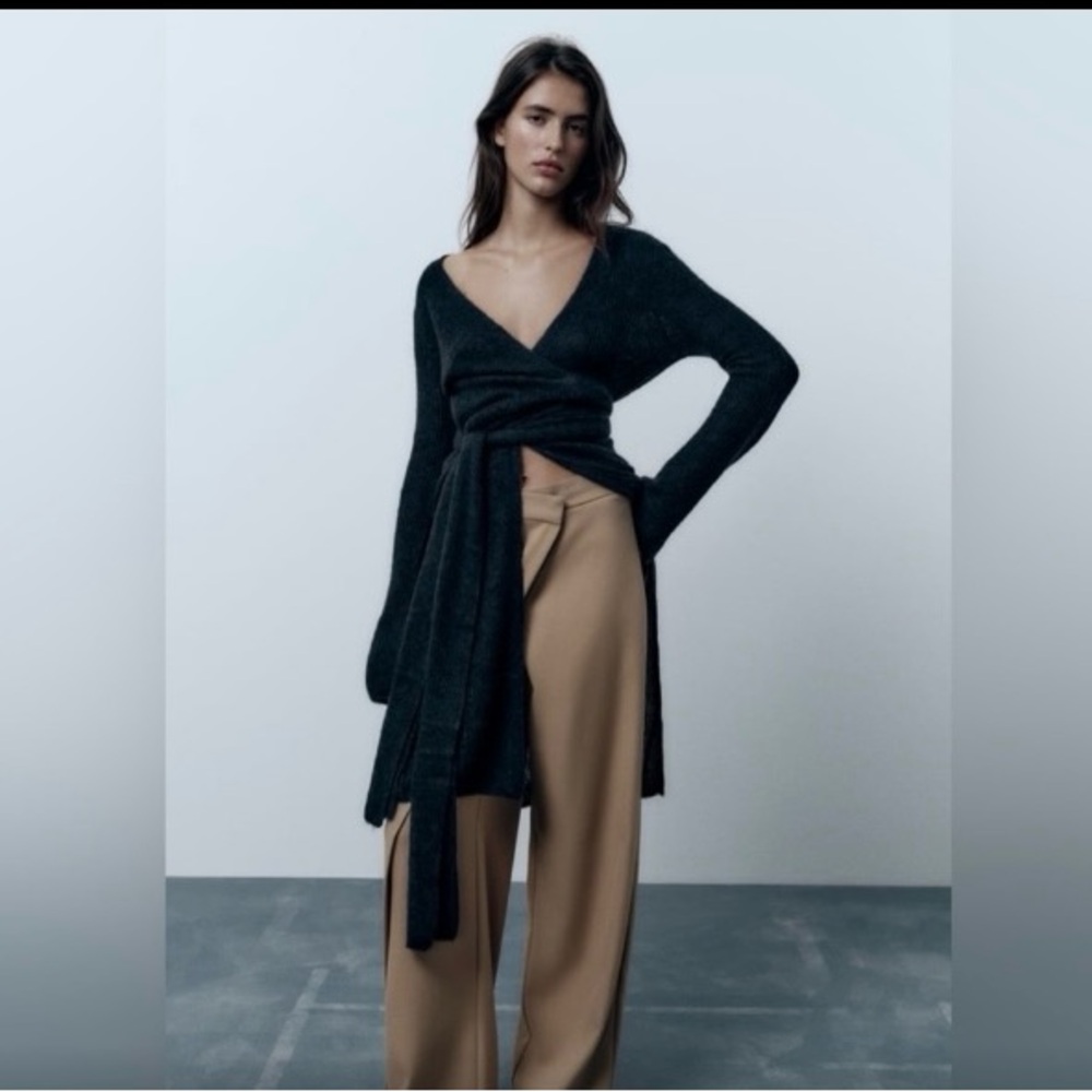 Wool And Alpaca Blend Knotted Cardigan